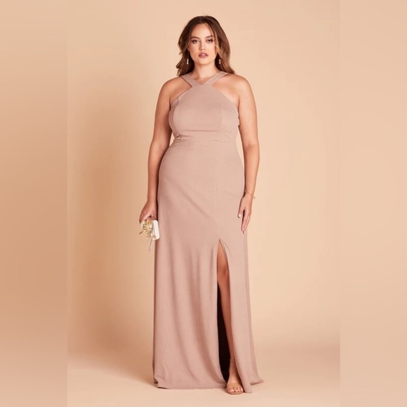 BIRDY GREY Gene Crepe Dress In Taupe - Picture 3 of 7